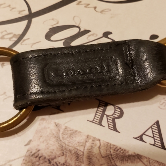 Vintage COACH Chocolate Leather Keychain & Ring - Picture 3 of 5